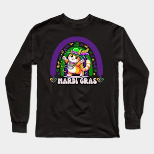 Mardi Gras Cat Long Sleeve T-Shirt
